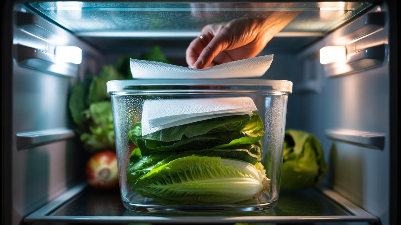 Keep Lettuce Crisp and Fresh: How a paper towel in the fridge works wonders for days